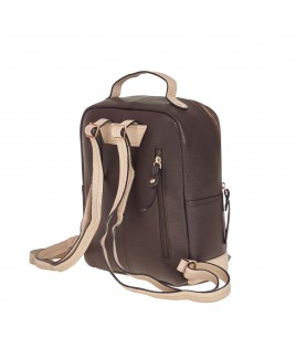 London Leathergoods Contrast Coloured Zip Round Backpack 